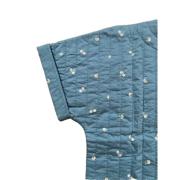 Madewell Quilted Button Shoulder Top in Amie Floral summer breeze S A000564 - Picture 12 of 12